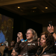 Supporters cheer for Democratic Gubernatorial candidate Stacey Abrams as se addresses the crowd at an election watch party on November 6, 2018 in Atlanta, Georgia. Abrams and her opponent, Republican Brian Kemp, are in a tight race that is too close to call. A runoff for Georgia’s governor is likely.